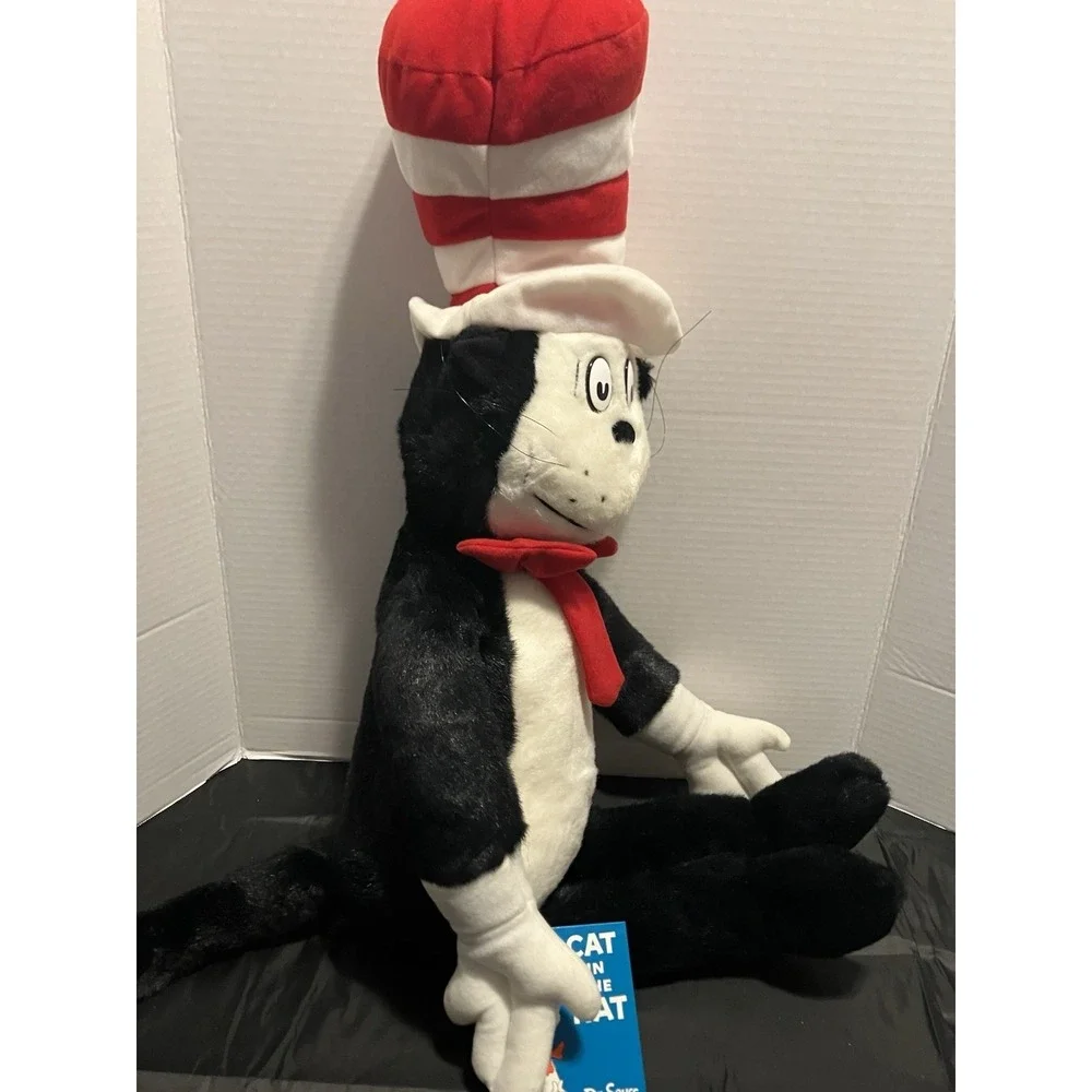 Vtg Dr. Seuss 1995 The Cat In The Hat Stuffed Plush Doll with Book 28" Retired - Picture 5 of 9